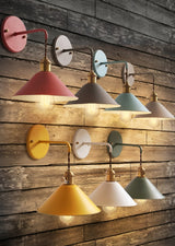 Hjemix | Retro Vintage Vegglampe - Vintage-inspirert Kjegle Metall Vegglampe
