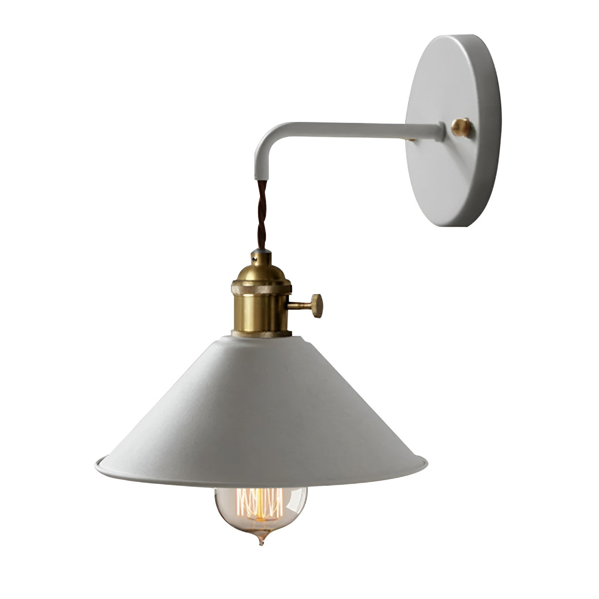 Hjemix | Retro Vintage Vegglampe - Vintage-inspirert Kjegle Metall Vegglampe