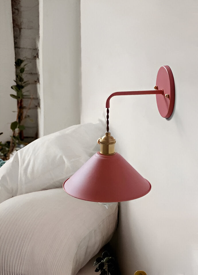Hjemix | Retro Vintage Vegglampe - Vintage-inspirert Kjegle Metall Vegglampe