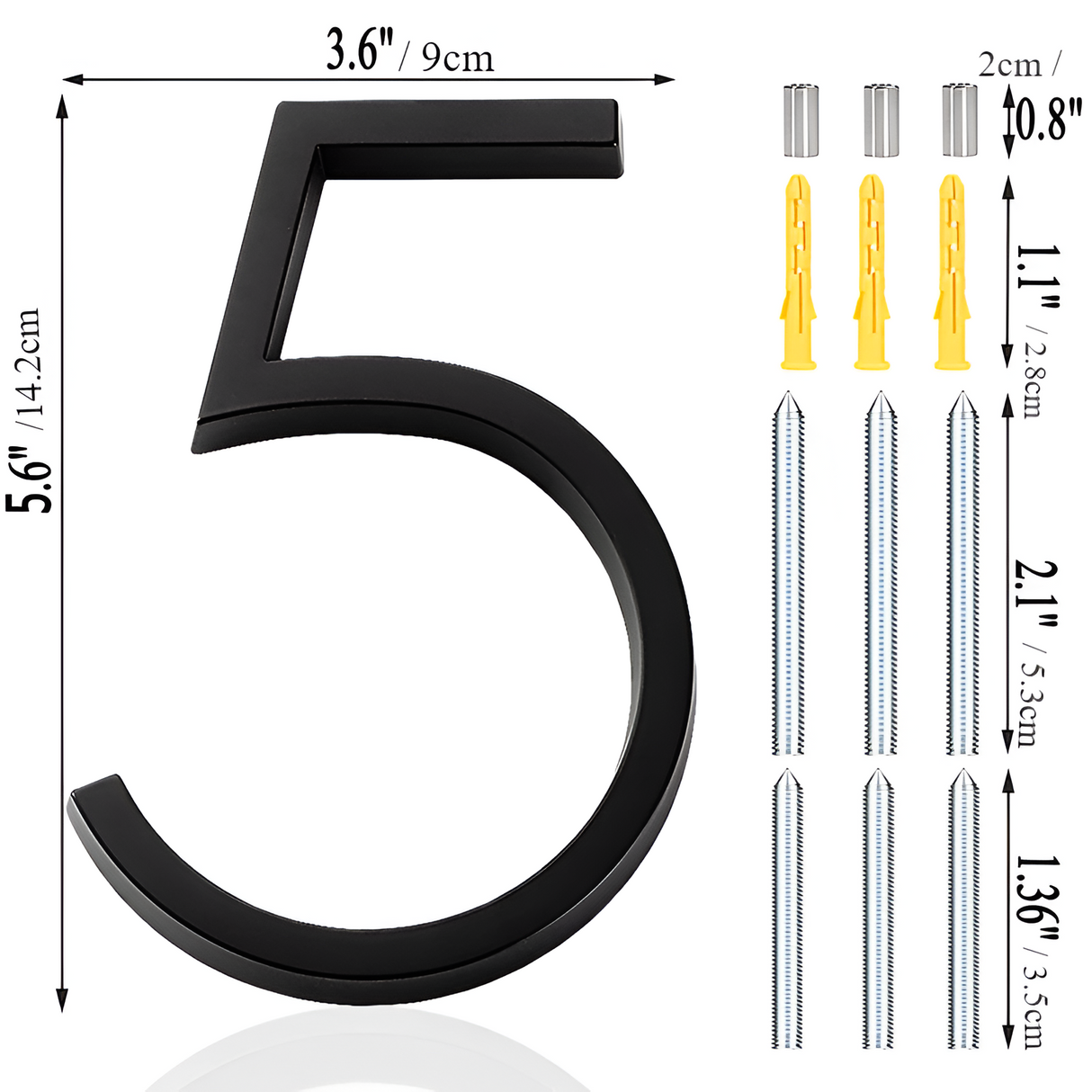 Hjemix | Svart Full House Number - Husnummer Moderne - Husnummer Skilt