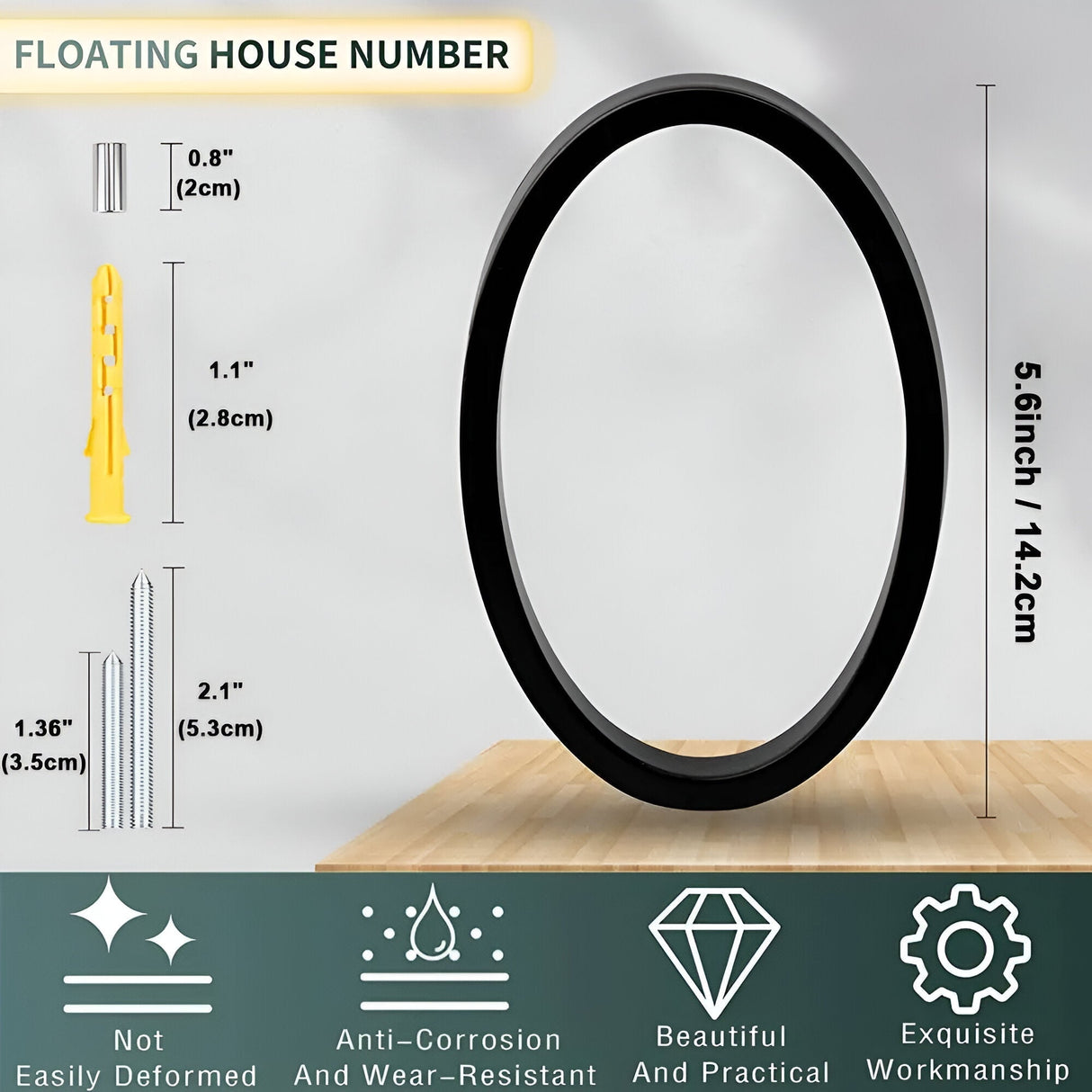Hjemix | Svart Full House Number - Husnummer Moderne - Husnummer Skilt