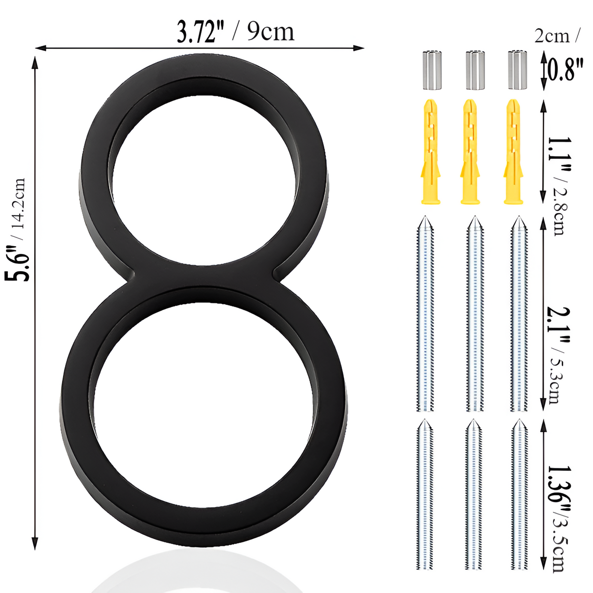 Hjemix | Svart Full House Number - Husnummer Moderne - Husnummer Skilt
