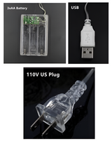 Hjemix | Glitter Snorlys - Dekorativ Ball, Blomst, Stjerne, Snøfnugg LED Snorlys