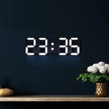 Hjemix 3D LED Veggklokke | Moderne Digital Klokke | Dimmbar LED Lys | Stilfull Veggdekor