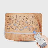 Hjemix | Ultrasonisk Aroma Diffuser Luftfukter med Fjernkontroll