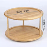 Hjemix | 2Tier Rotating Bamboo Spice Rack