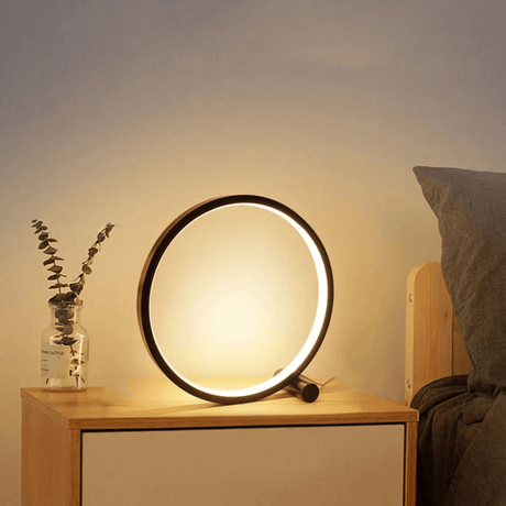 Hjemix | Halo Glo Lampe – minimalisk dimbar rund LED bordlampe