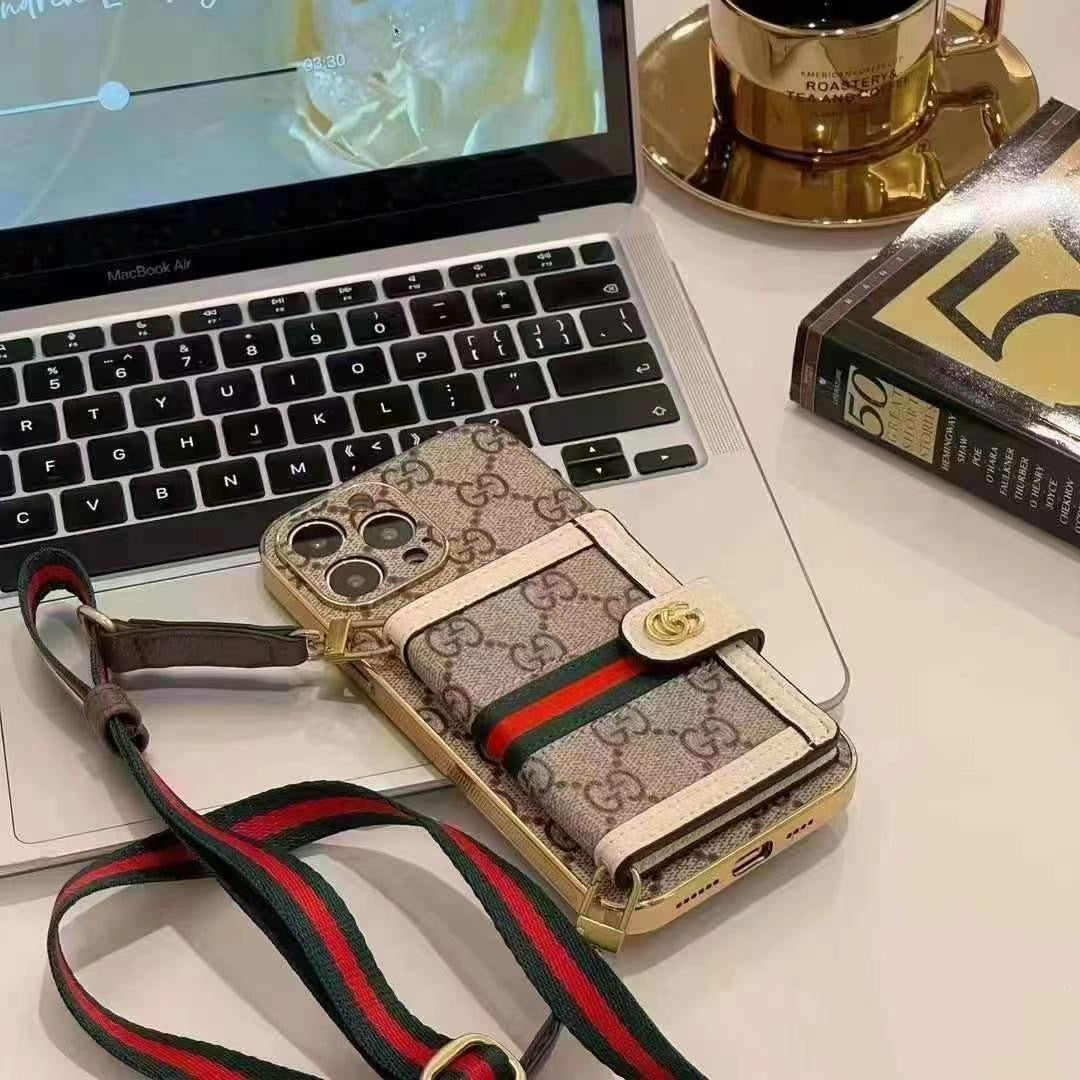 Hjemix | Luksusmerkeetui for iPhone med skulderveske