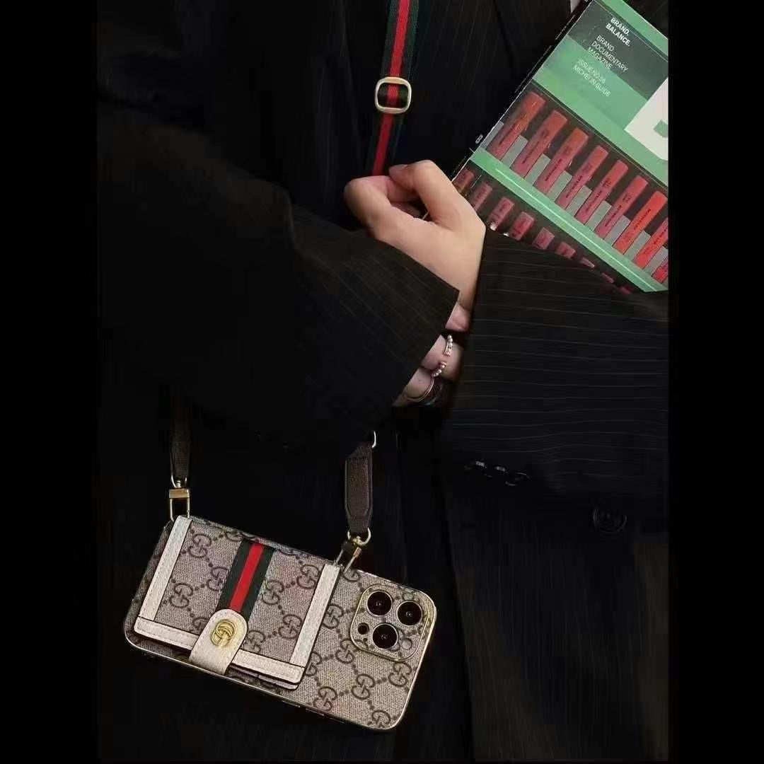 Hjemix | Luksusmerkeetui for iPhone med skulderveske