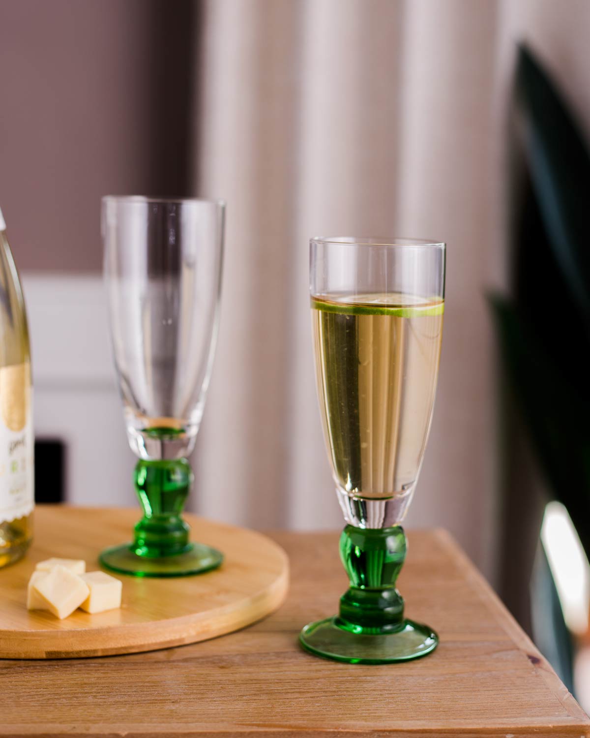 Hjemix | Svart Grønn Champagnefløyte - Sett med 6