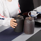 Hjemix | Japanske tebokser laget av keramikk, retro steinware, lufttett, Gong-Fu laget av keramikk, for godterier, te-seremonitilbehør