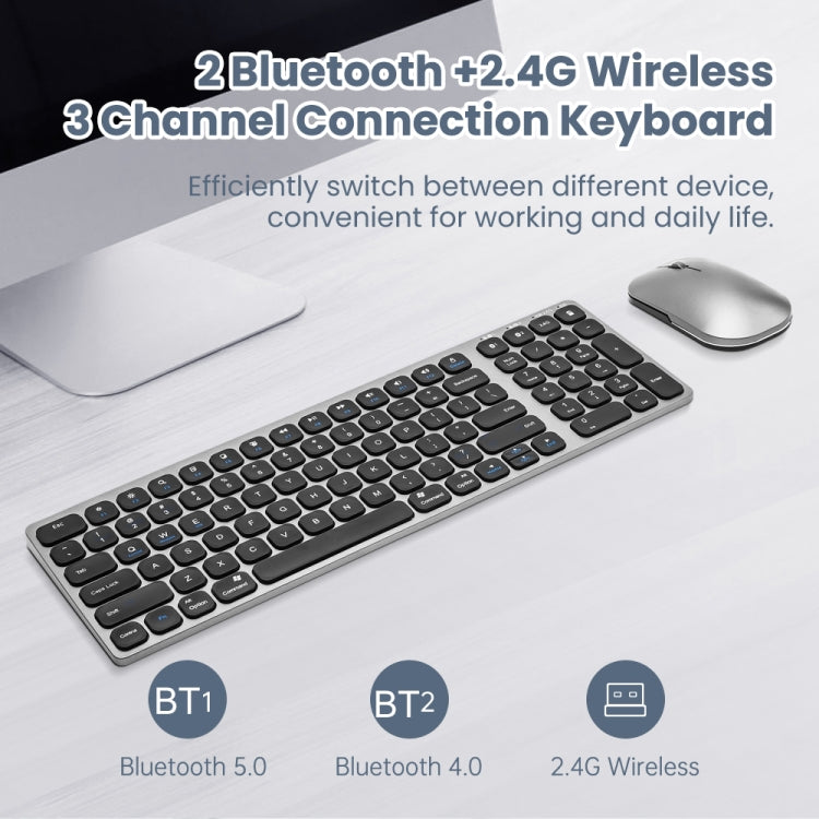 Hjemix | K4500 Trådløst Bluetooth Tastatur + Tre-modus Stille Lademus Sett