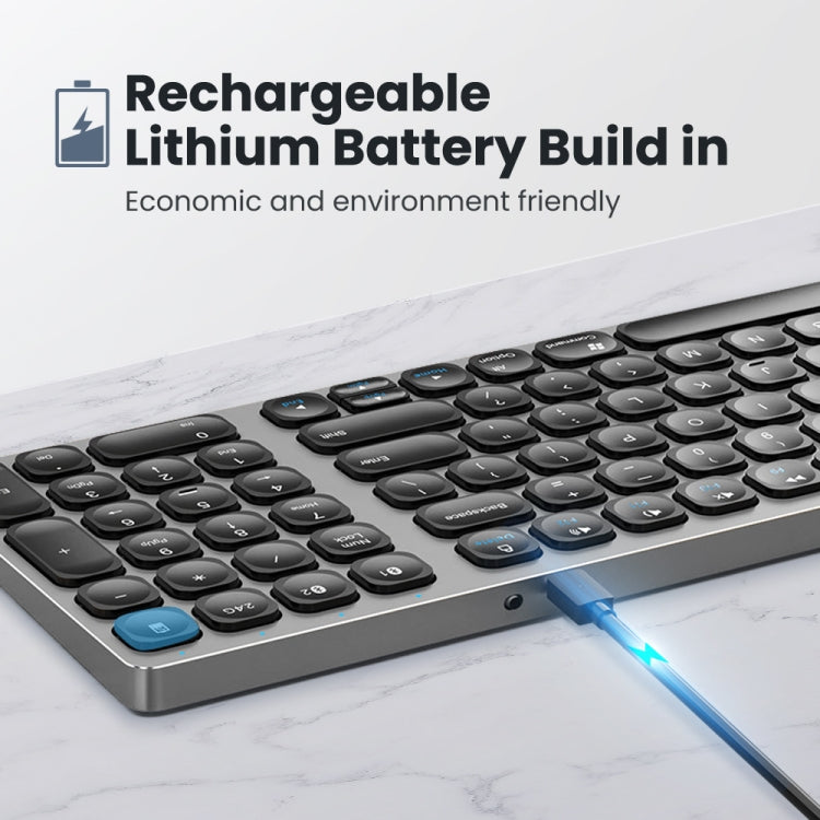 Hjemix | K4500 Trådløst Bluetooth Tastatur + Tre-modus Stille Lademus Sett