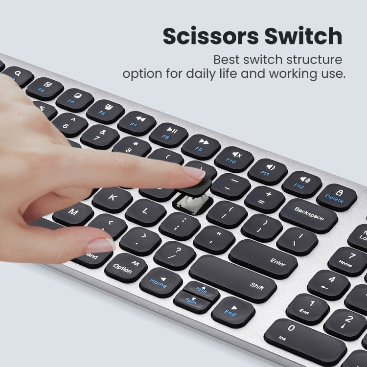 Hjemix | K4500 Trådløst Bluetooth Tastatur + Tre-modus Stille Lademus Sett