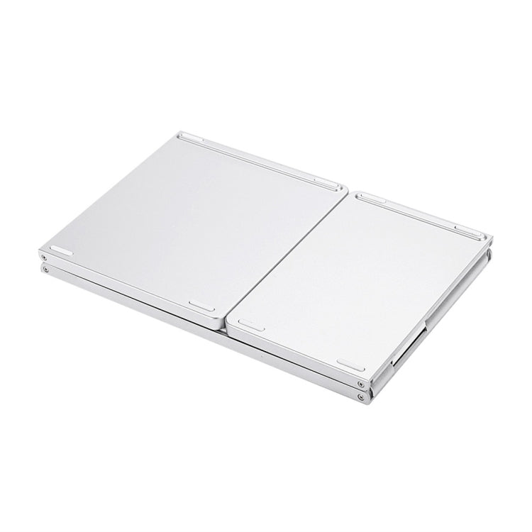 Hjemix | B033 Oppladbar 3-foldbar sammenleggbar 64-tasters Bluetooth trådløst tastatur med berøringsplate (Sølv)