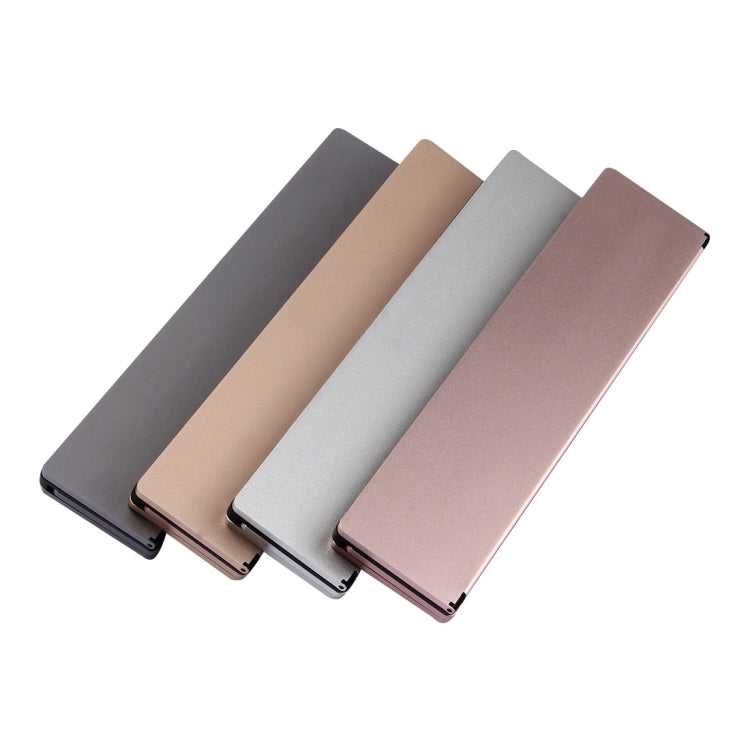 Hjemix | F18 Ultra-slim Oppladbart Bærbart 58-tasters Bluetooth Trådløst Tastatur med Stativ (Gull)