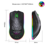 Hjemix | HXSJ T66 7 Knapper Fargerik Belysning Programmerbar Gaming Trådløs Mus (Hvit)