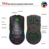 Hjemix | HXSJ T66 7 Knapper Fargerik Belysning Programmerbar Gaming Trådløs Mus (Hvit)