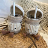 Hjemix | Søt glad kaffekoppholder plysjveske