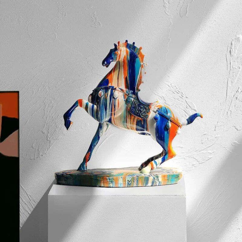 Hjemix | Kunst Fargerik Okse Skulptur