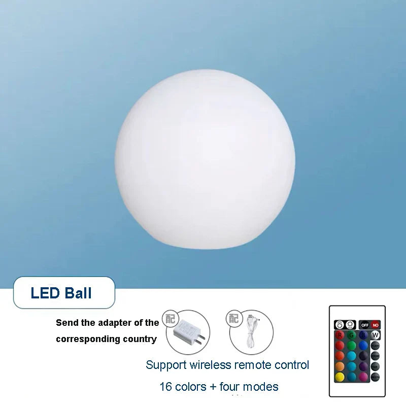 Hjemix | LED Ball Lampe - Donn - Oppladbar - Vanntett - For innendørs og utendørs