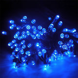 Hjemix | 200 LEDs Utendørs Vanntett Julefestival Dekorasjon Sollamper Lyslenker, Lengde: 22m (Blå)
