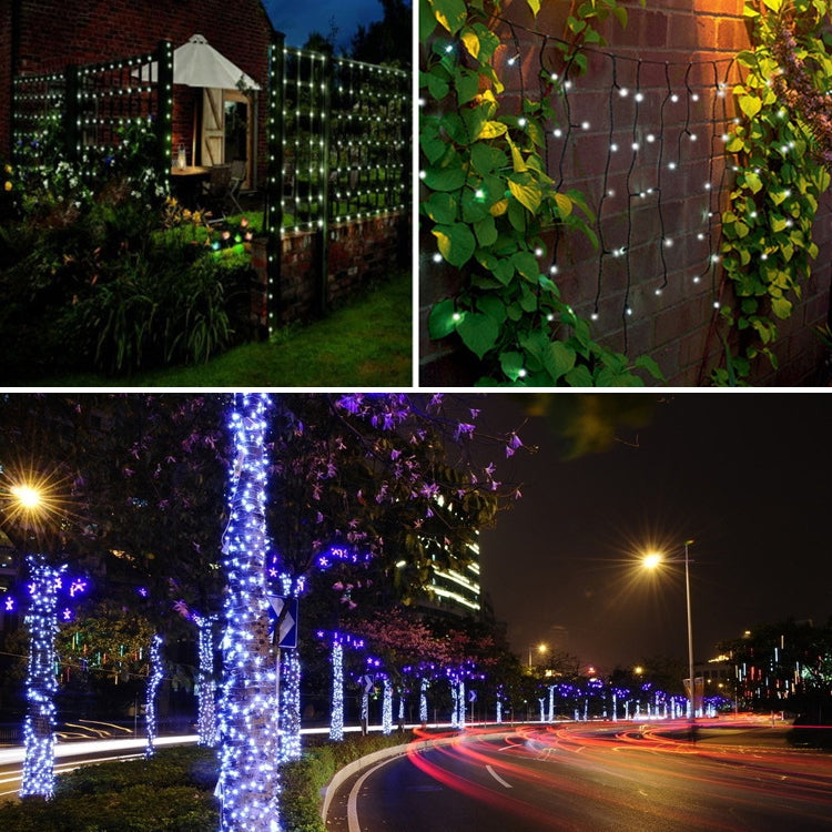 Hjemix | 200 LEDs Utendørs Vanntett Julefestival Dekorasjon Sollamper Lyslenker, Lengde: 22m (Blå)