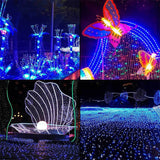 Hjemix | 200 LEDs Utendørs Vanntett Julefestival Dekorasjon Sollamper Lyslenker, Lengde: 22m (Blå)