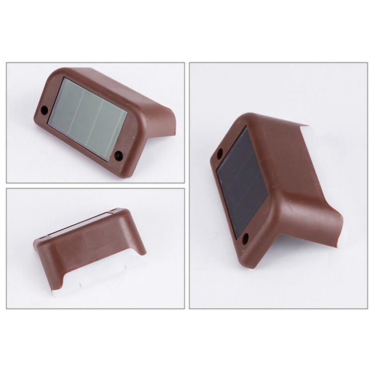 Hjemix | 12 PCS Solenergidrevet LED Utendørs Trinnlys IP65 Vanntett Hagelampe, Varm Hvit Lys (Brun)