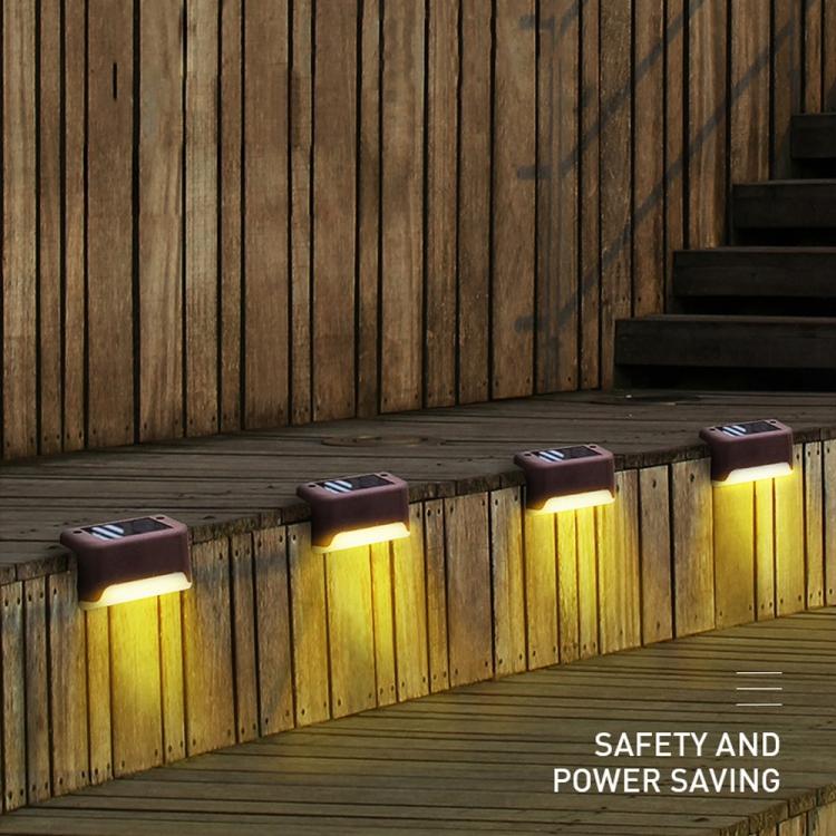 Hjemix | 12 PCS Solenergidrevet LED Utendørs Trinnlys IP65 Vanntett Hagelampe, Varm Hvit Lys (Brun)