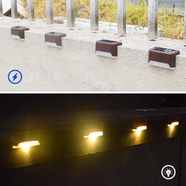 Hjemix | 12 PCS Solenergidrevet LED Utendørs Trinnlys IP65 Vanntett Hagelampe, Varm Hvit Lys (Brun)