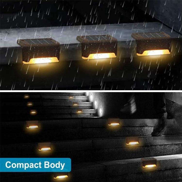 Hjemix | 12 PCS Solenergidrevet LED Utendørs Trinnlys IP65 Vanntett Hagelampe, Varm Hvit Lys (Brun)