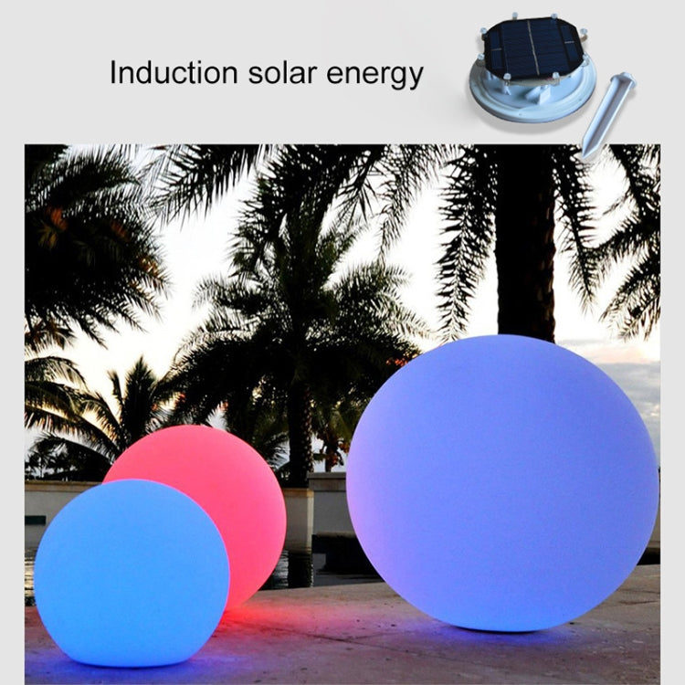 Hjemix | LEH-42321 40cm Rund Ball Solenergi Lampe, Flytende Hage Fargeforandrende LED Lys med 0.7W Monokrystallinsk Silisium Solcellepanel & Fjernkontroll (Hvit)