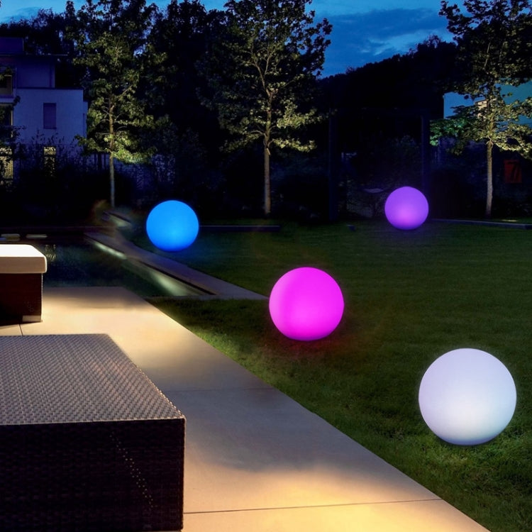 Hjemix | LEH-42321 40cm Rund Ball Solenergi Lampe, Flytende Hage Fargeforandrende LED Lys med 0.7W Monokrystallinsk Silisium Solcellepanel & Fjernkontroll (Hvit)
