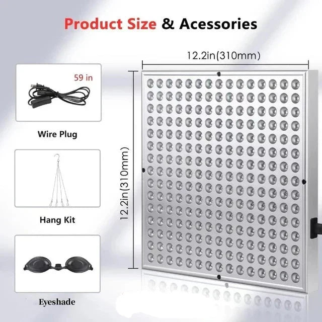 Hjemix | GlowVibe | Rødt Lysterapi Panel | Stimulerer Celle Reparasjon & Forbedrer Hudens Elastisitet | Oppdag Magien med Rødt Lys