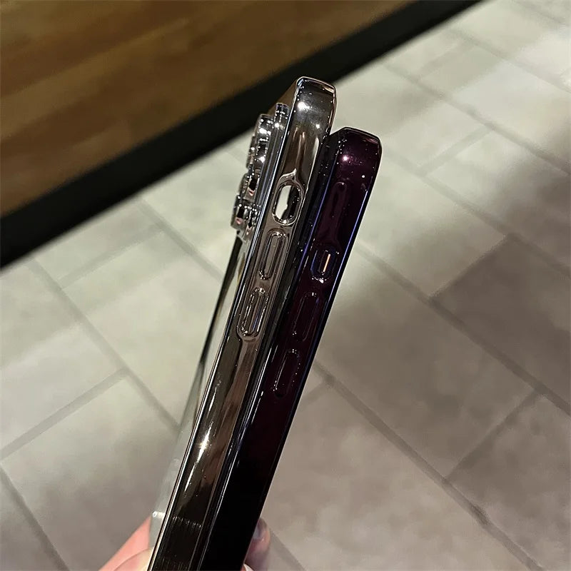 Hjemix | Plating Clear Soft Magnetic Case for iPhone