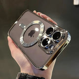Hjemix | Plating Clear Soft Magnetic Case for iPhone