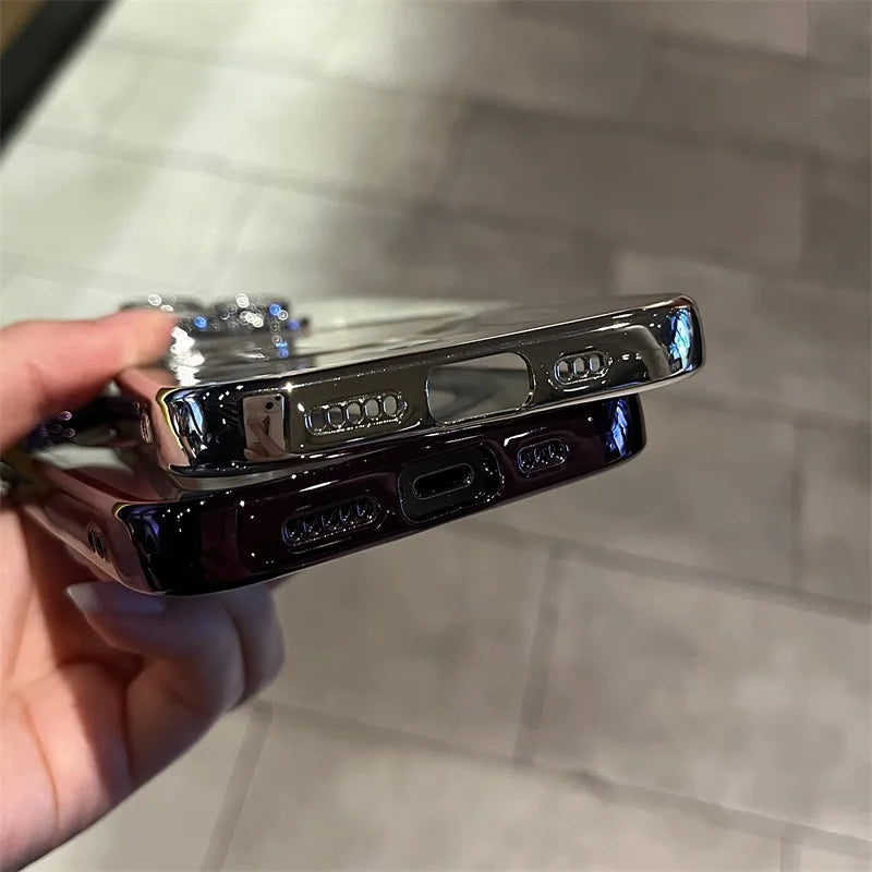 Hjemix | Plating Clear Soft Magnetic Case for iPhone