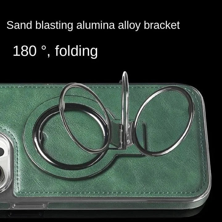 Hjemix | Luksuriøs Lær Usynlig Stativ iPhone Deksel