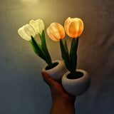 Hjemix | Moderne Kreativ Simulering Tulipan Peony LED Nattlys Bordlampe