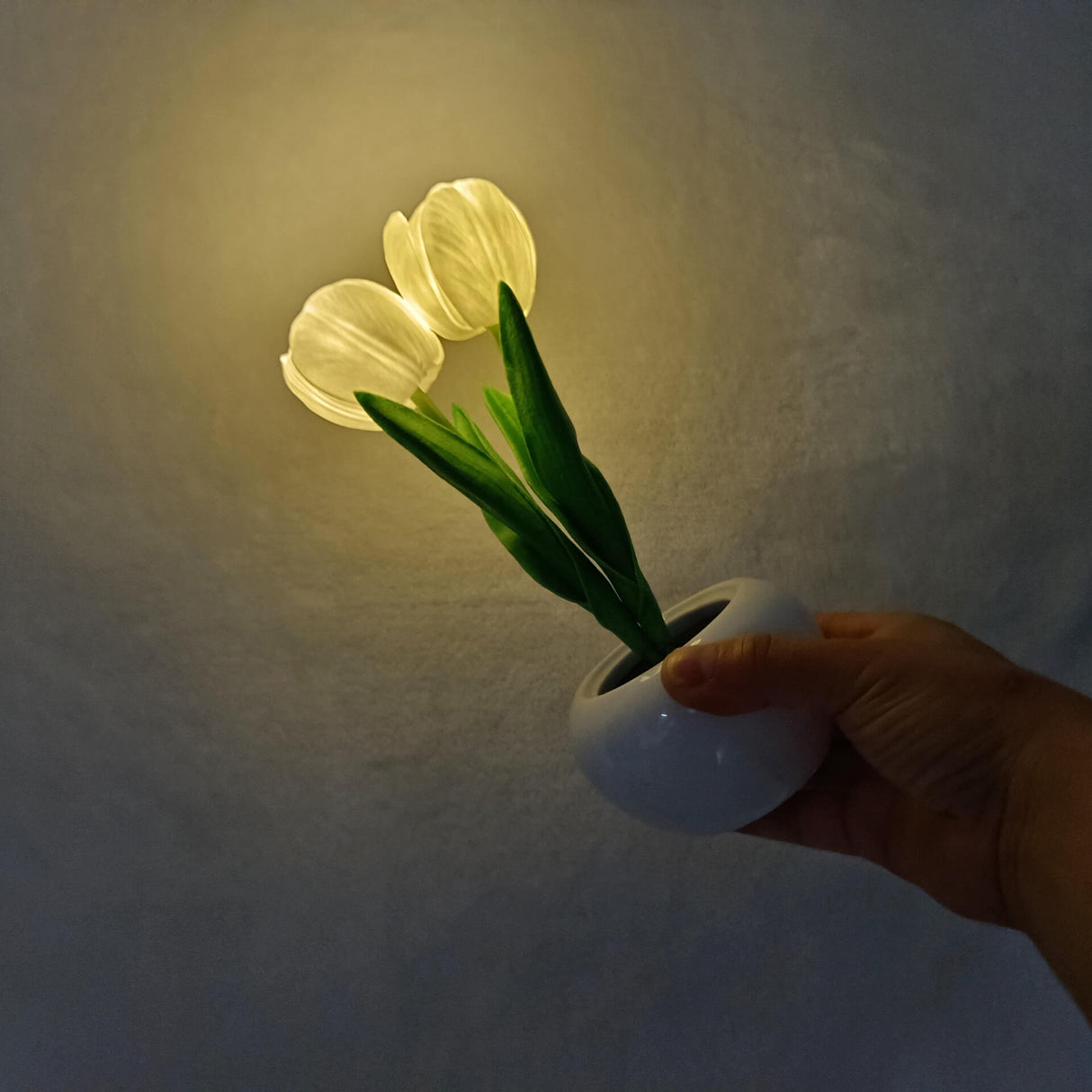 Hjemix | Moderne Kreativ Simulering Tulipan Peony LED Nattlys Bordlampe