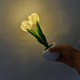Hjemix | Moderne Kreativ Simulering Tulipan Peony LED Nattlys Bordlampe