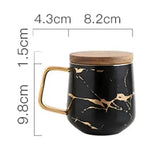 Hjemix | Marmor Mønster Kaffe Kopp med Gull Dekorasjon