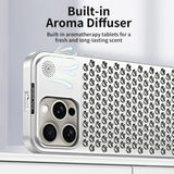 Hjemix | Pustende Parfyme Aluminiumlegering Varmeavledning Telefondeksel For iPhone 12 13 14 15 Pro Max Plus Avtakbart Deksel