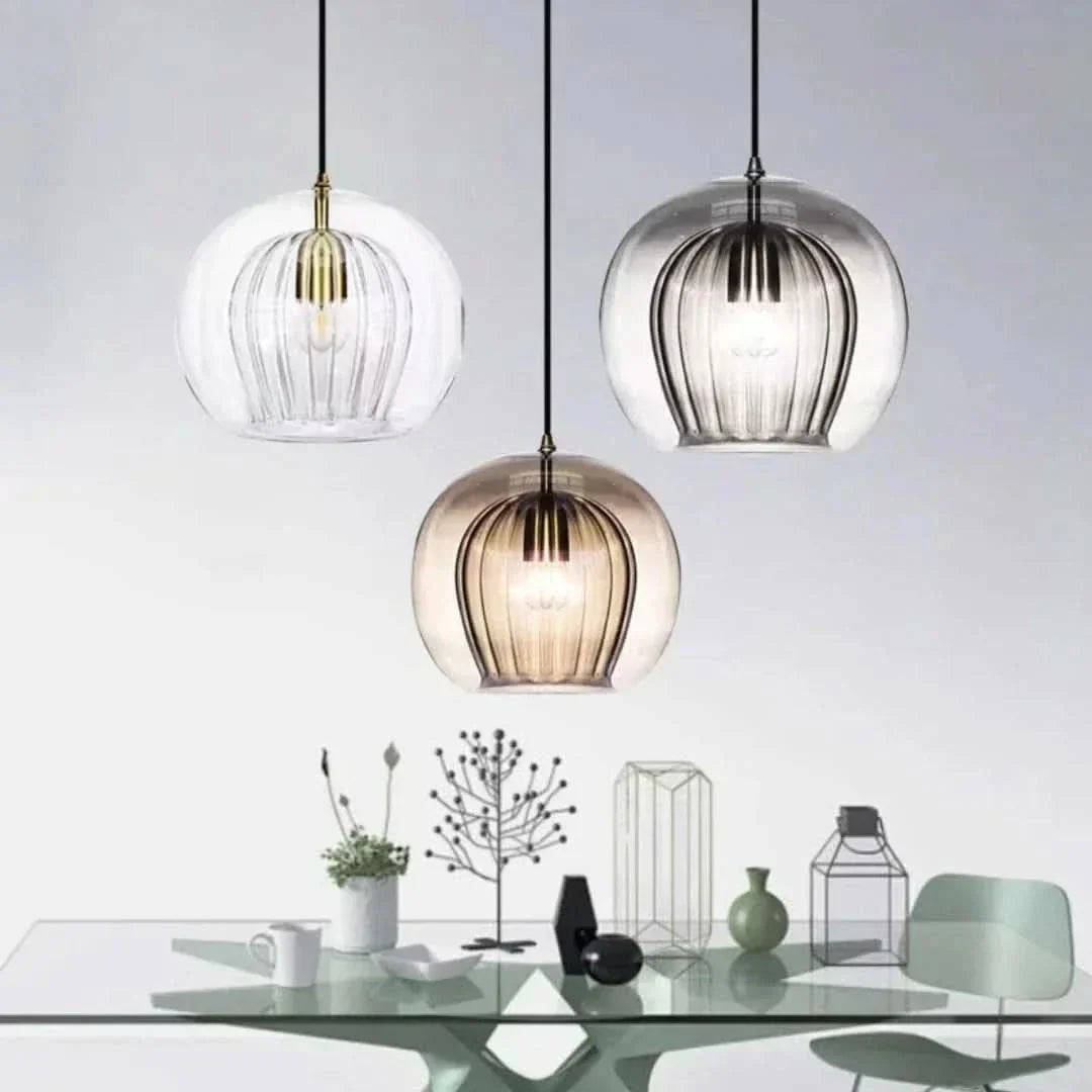 Hjemix | TimberGlow - Moderne Glass Pendellampe