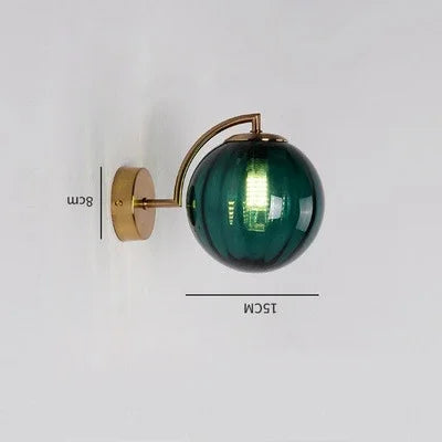 Hjemix | Moderne LED Vegglampe laget av farget glass, nordisk minimalistisk stue-soverom vegglampe, spisestue-kjøkken interiørlys