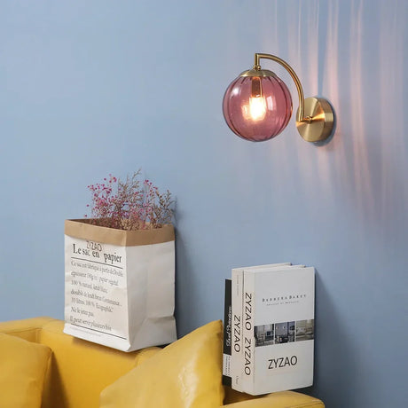 Hjemix | Moderne LED Vegglampe laget av farget glass, nordisk minimalistisk stue-soverom vegglampe, spisestue-kjøkken interiørlys
