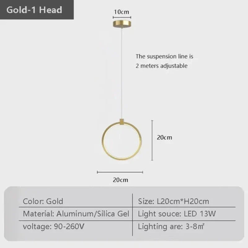Hjemix | Elegant Double Ring Pendant Light | DuoGlow