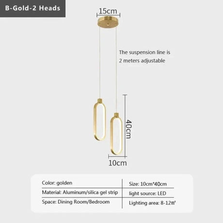Hjemix | Elegant Double Ring Pendant Light | DuoGlow