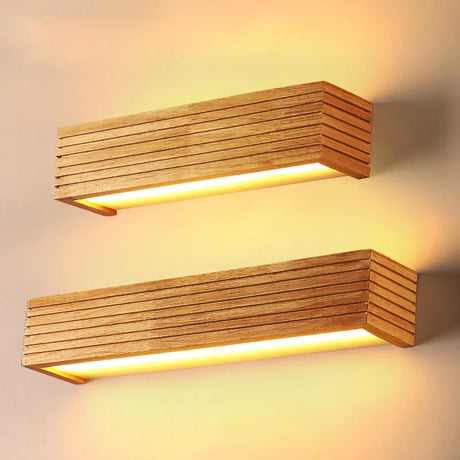 Hjemix | Moderne LED vegglampe i tre for bad og gang | Minimalistisk innendørs belysning med varmt hvitt